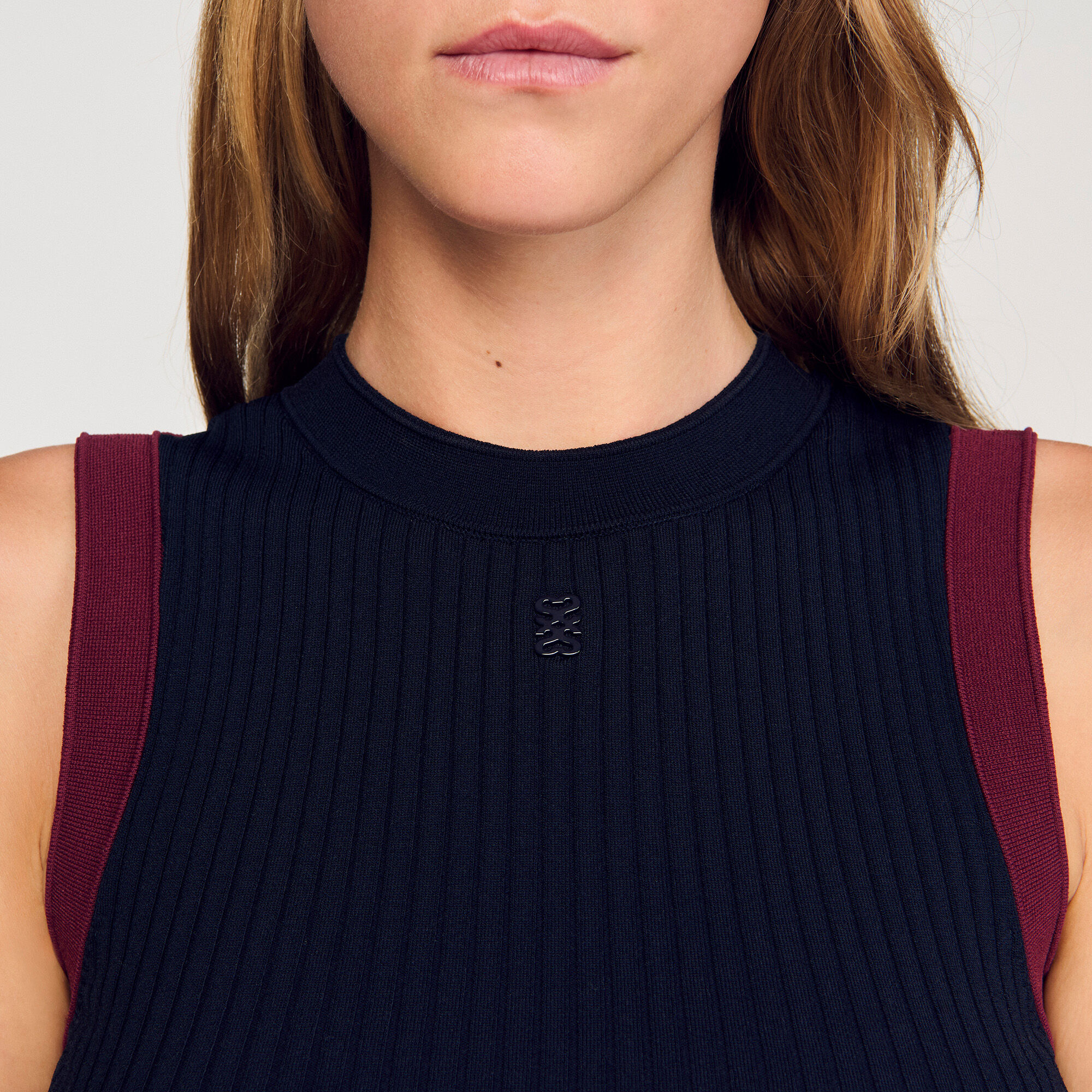 Zweifarbiges Stricktop