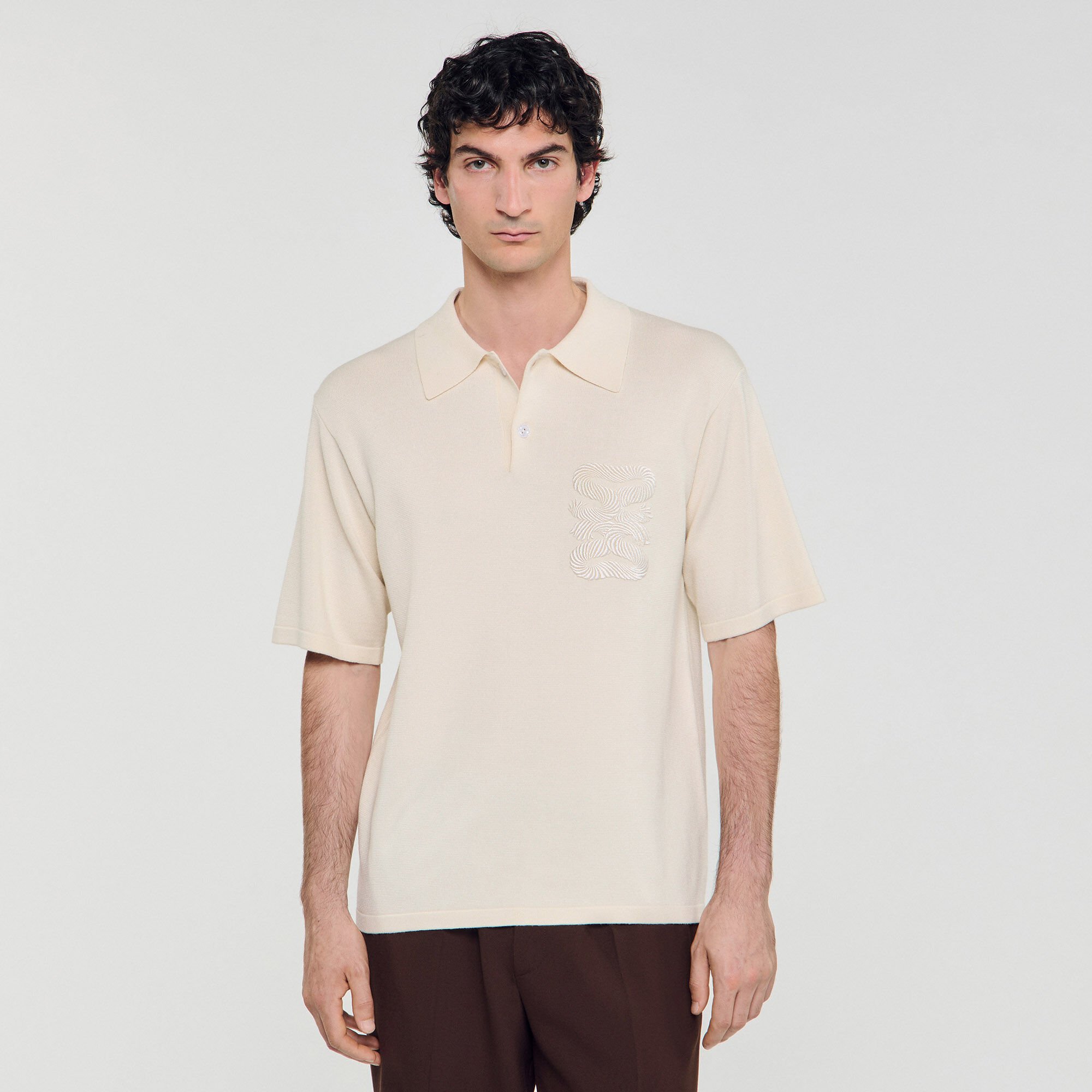 Poloshirt mit Kordelstickerei