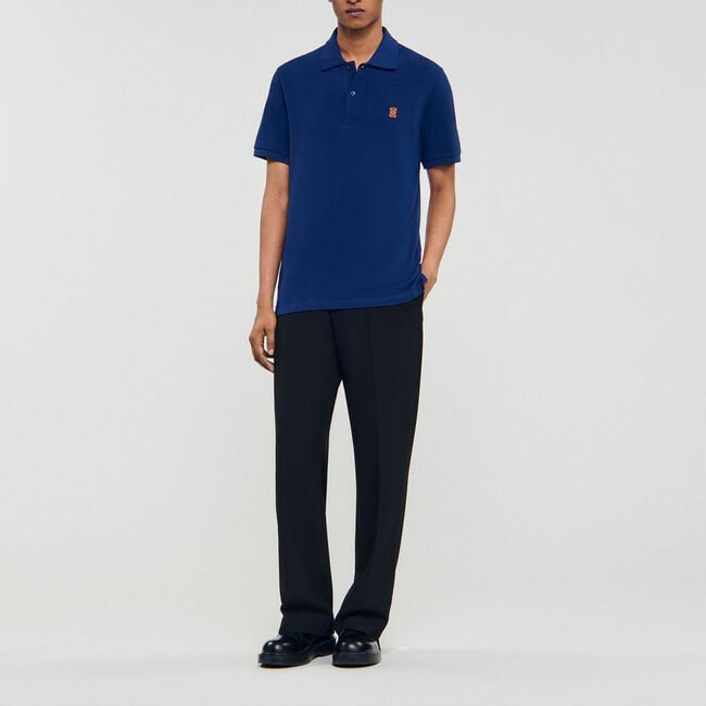 Poloshirt mit Leder-Logo - Herren | Sandro