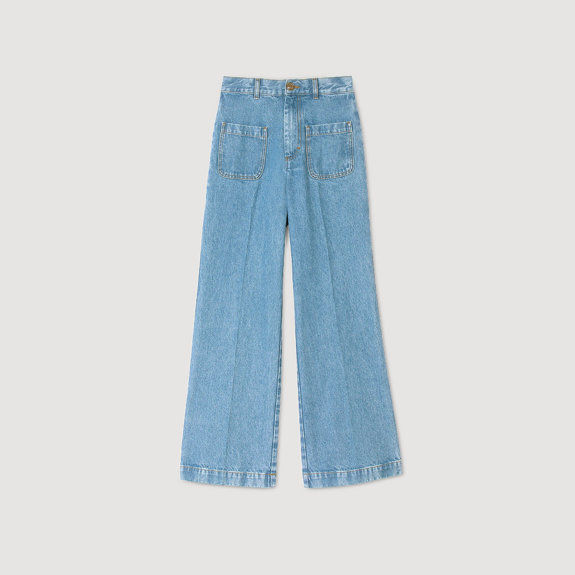 Weite Jeans mit hohem Bund