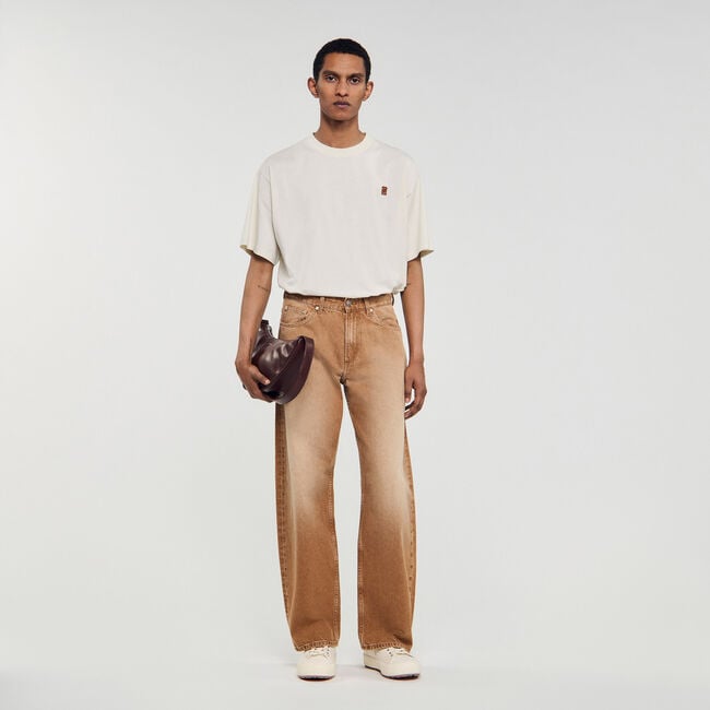 Verwaschene Baggy-Jeans aus Baumwolle