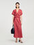 Langes Kleid mit Tuchprint