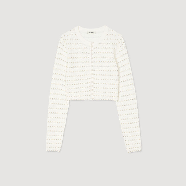 Kurzer Cardigan mit Perlen