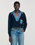 Pullover mit Denim-Details