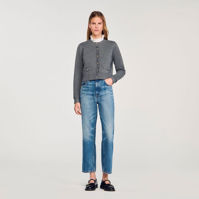 Cardigan mit abnehmbarem Kragen