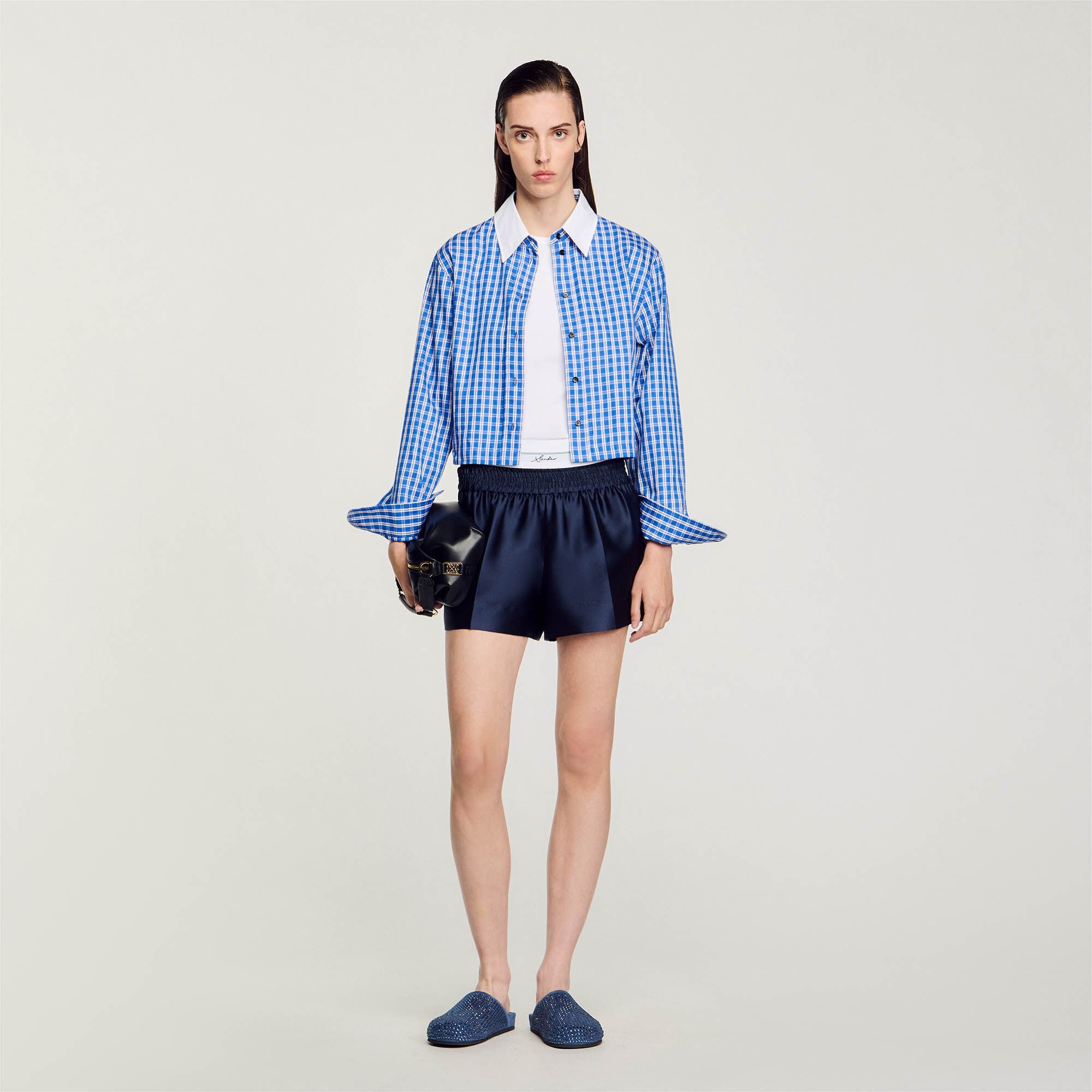 2 in 1 Shorts aus Satin