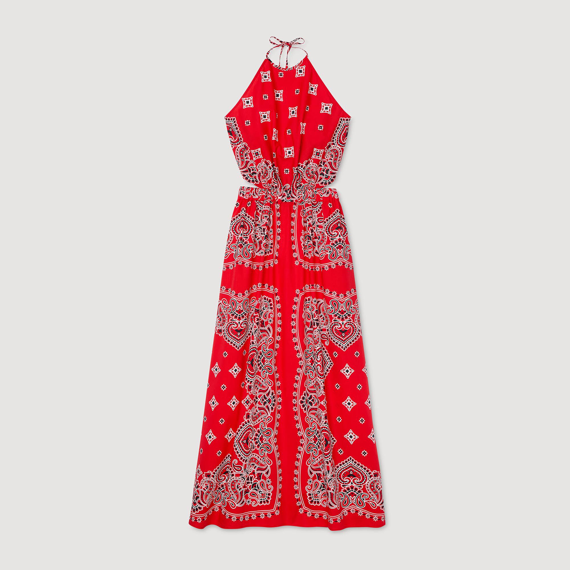 Langes Kleid mit Bandana-Muster