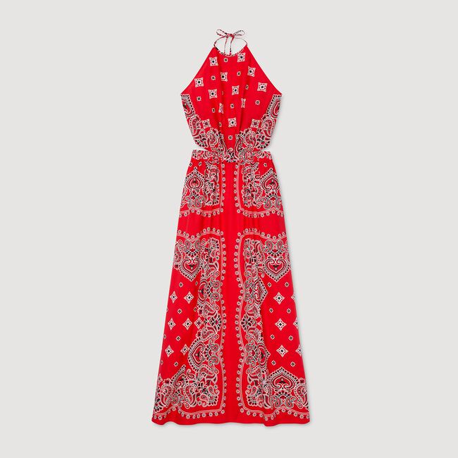 Langes Kleid mit Bandana-Muster