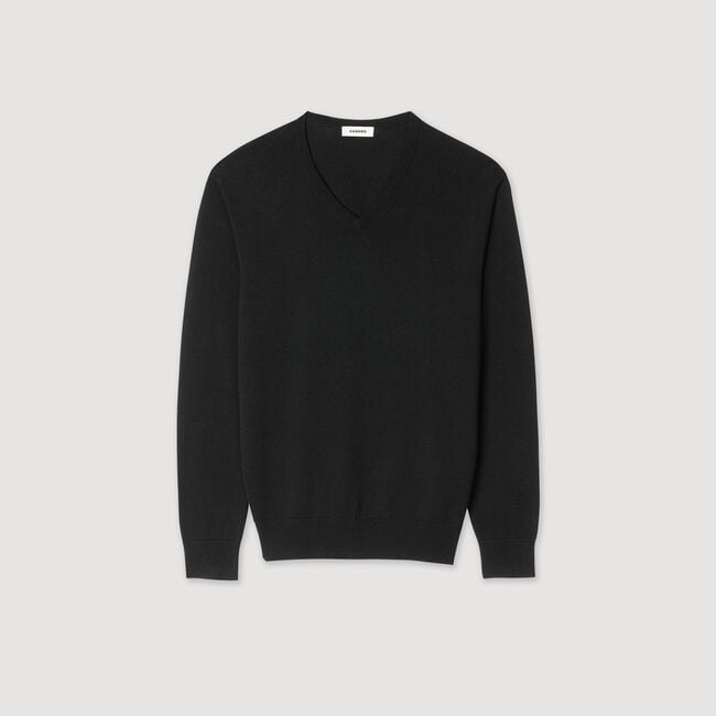V-Ausschnittpullover aus Wolle