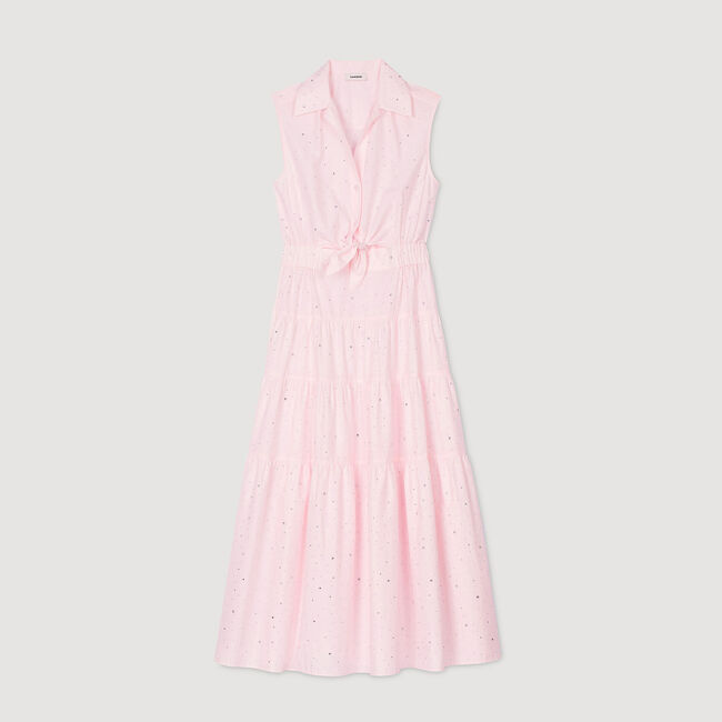 Langes Kleid mit Strass-Verzierung