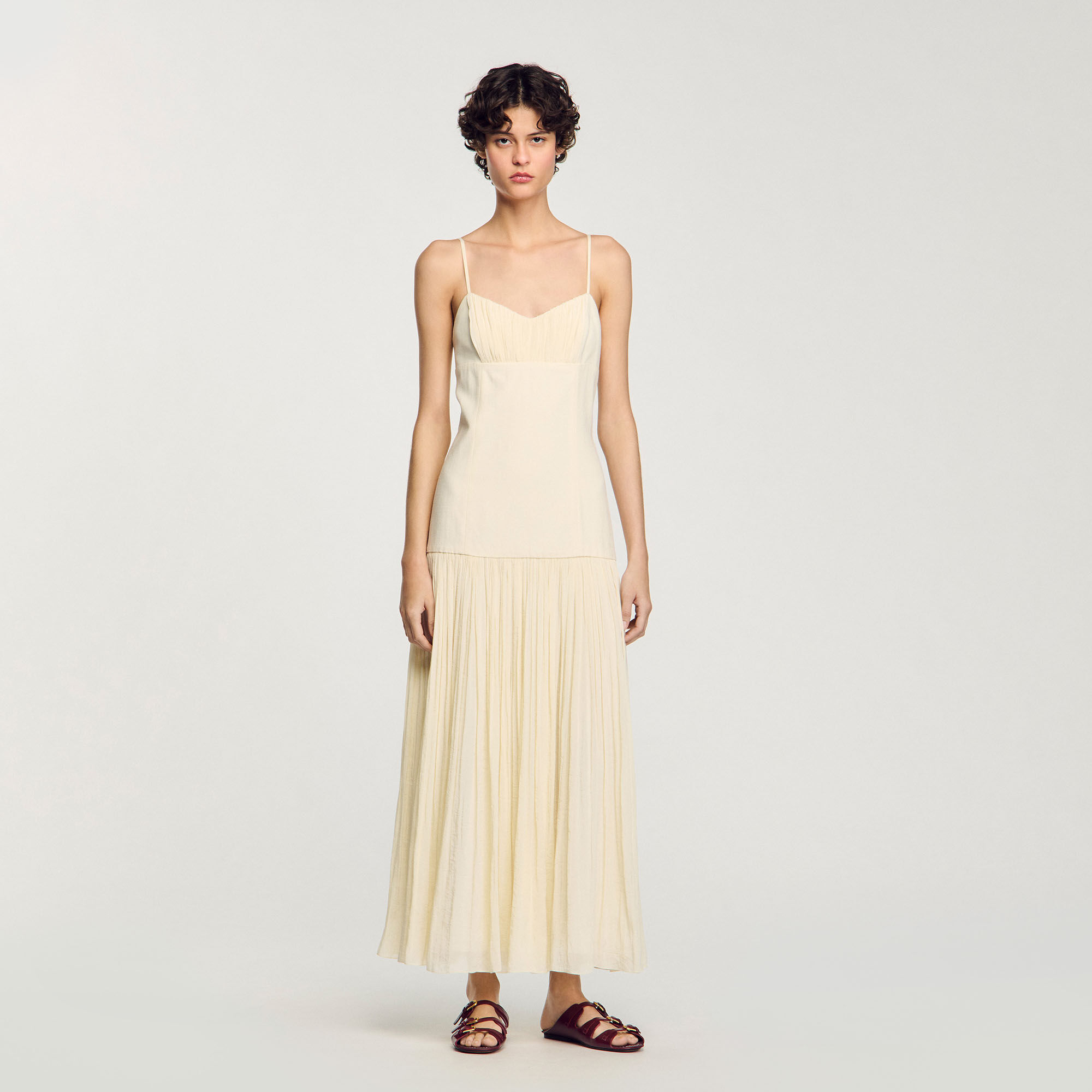 Langes Plisseekleid