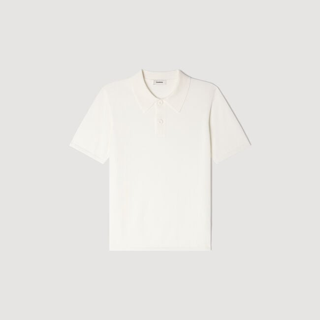 Strick-Poloshirt mit kurzen Ärmeln