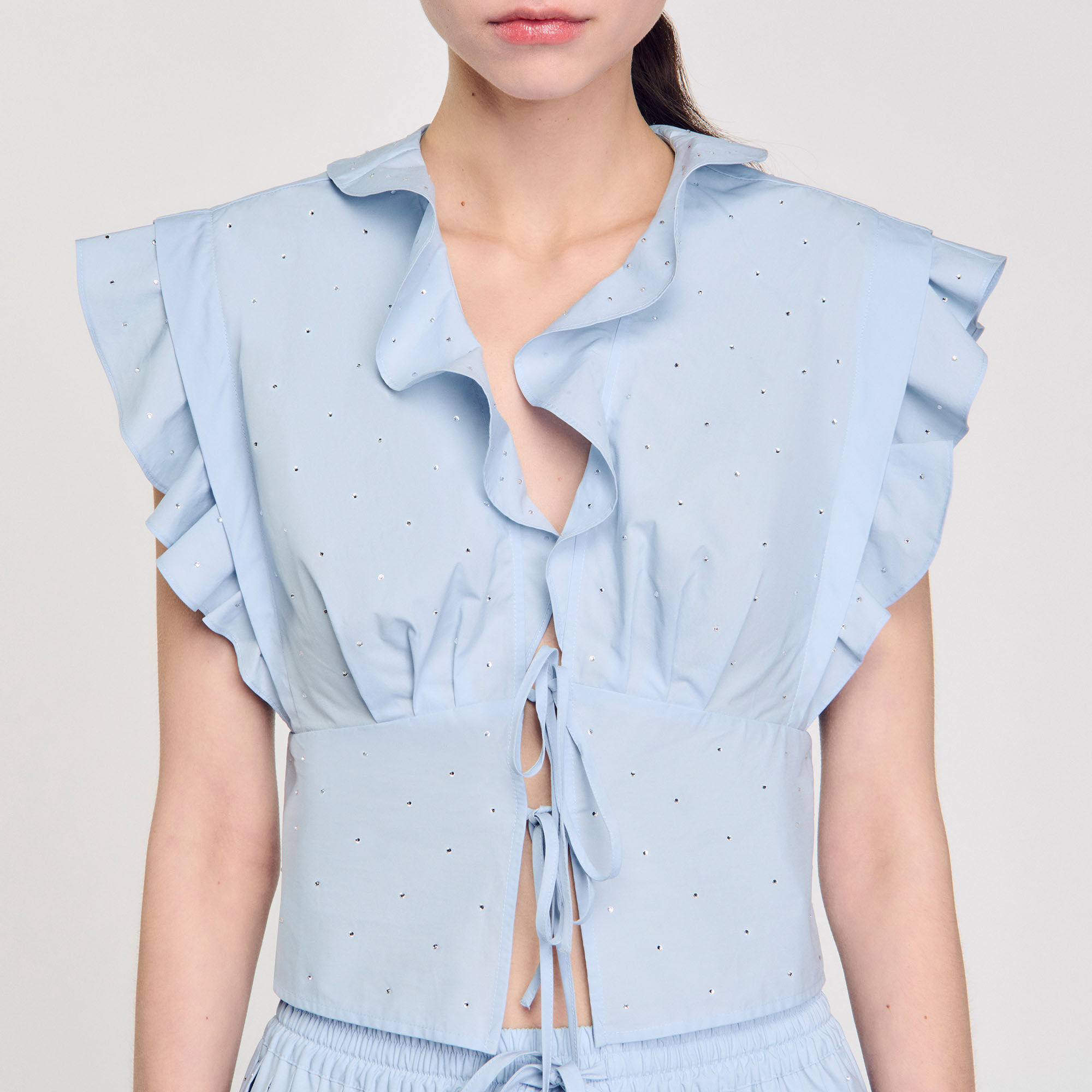 Strass-Top mit Volants