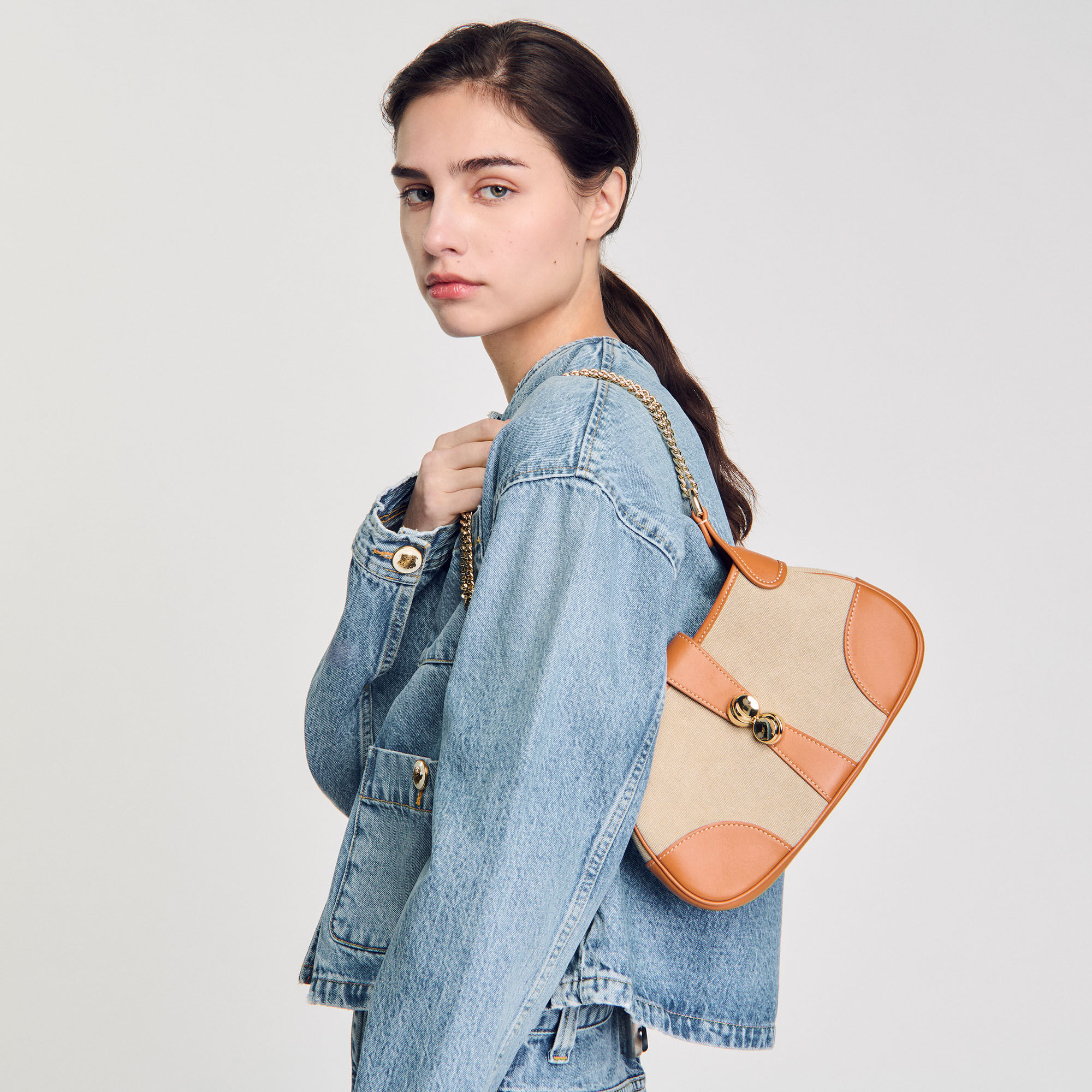Tasche Janet aus Stoff und Leder