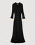 Langes zweifarbiges Strickkleid
