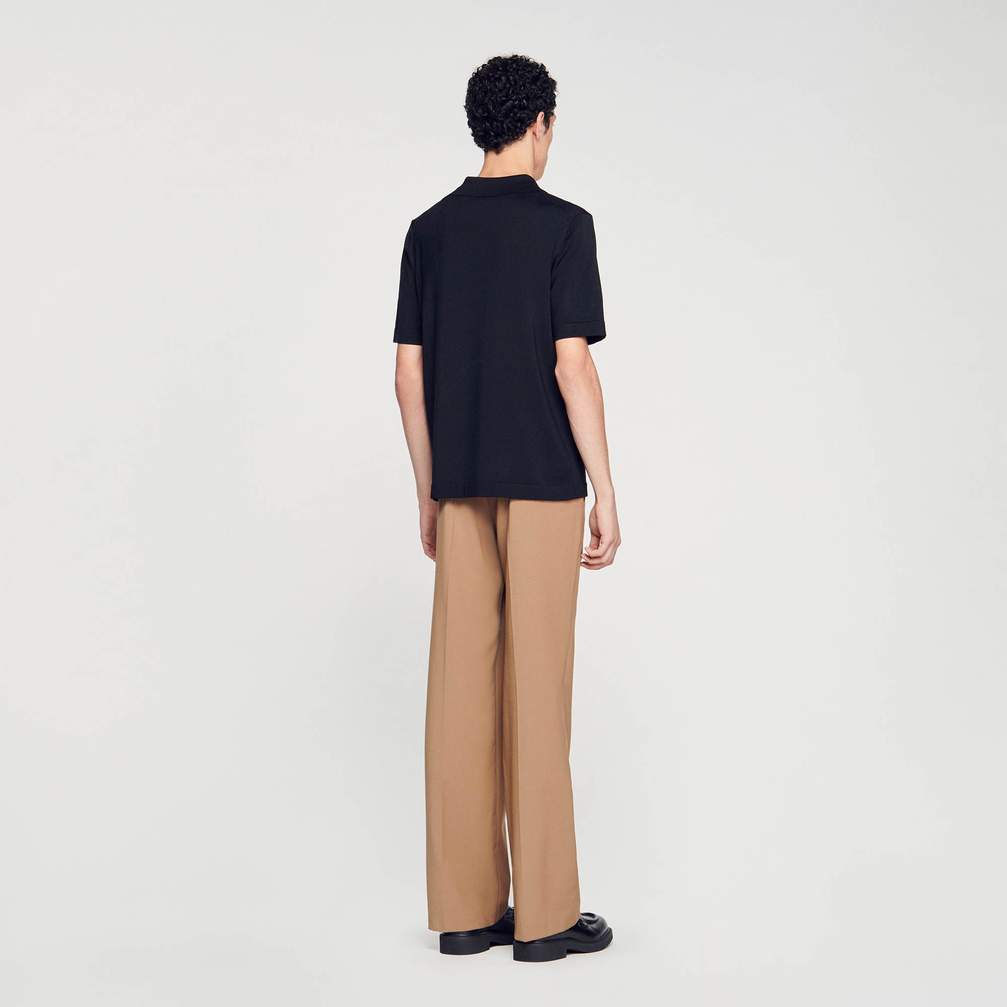 Poloshirt aus Strick mit Reißverschluss