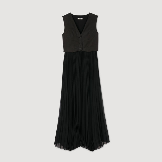 Langes Plisseekleid