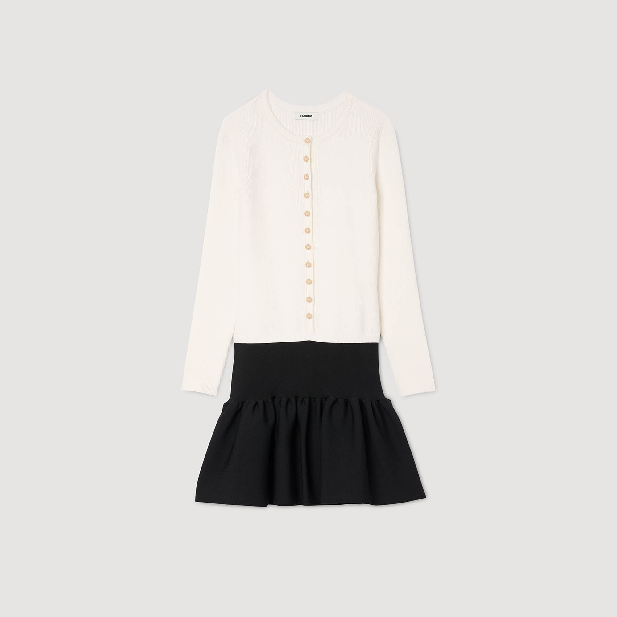 Kurzes zweifarbiges Kleid