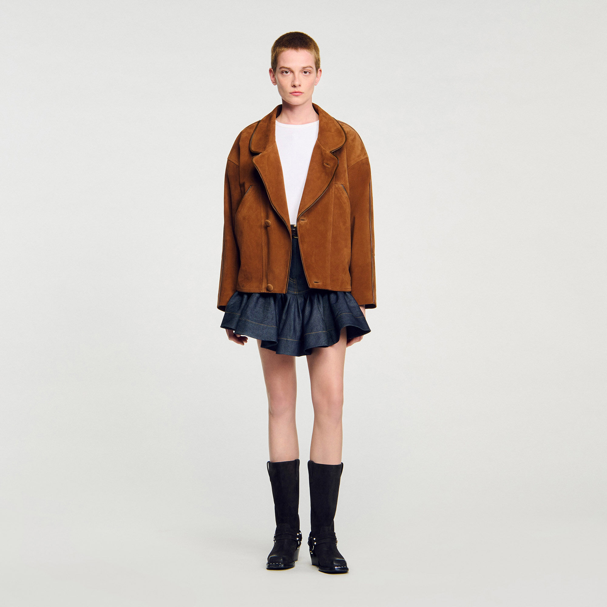 Oversize-Wildlederjacke