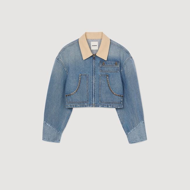 Jeansjacke mit Nieten