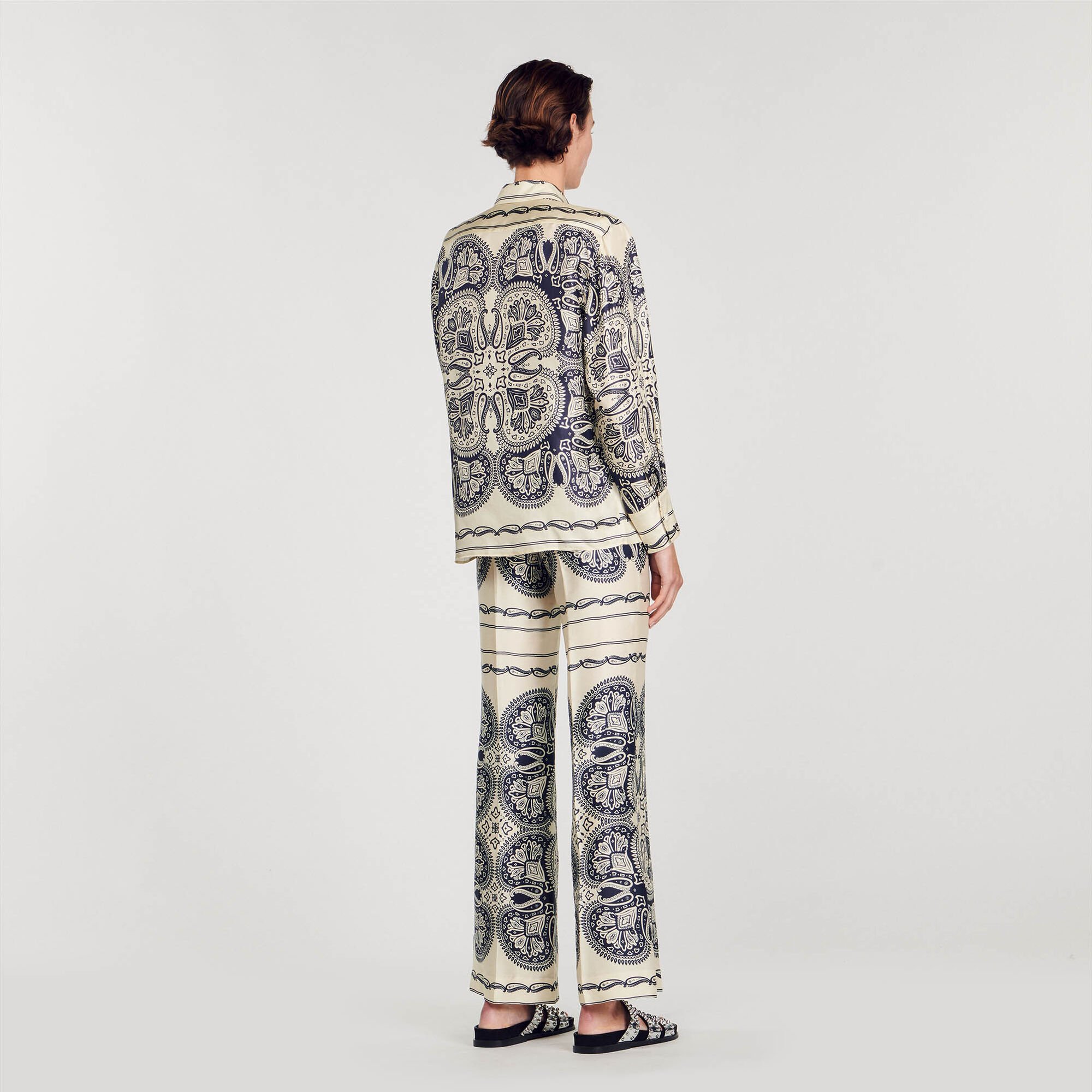 Hemdbluse aus Seide mit Druckmotiv