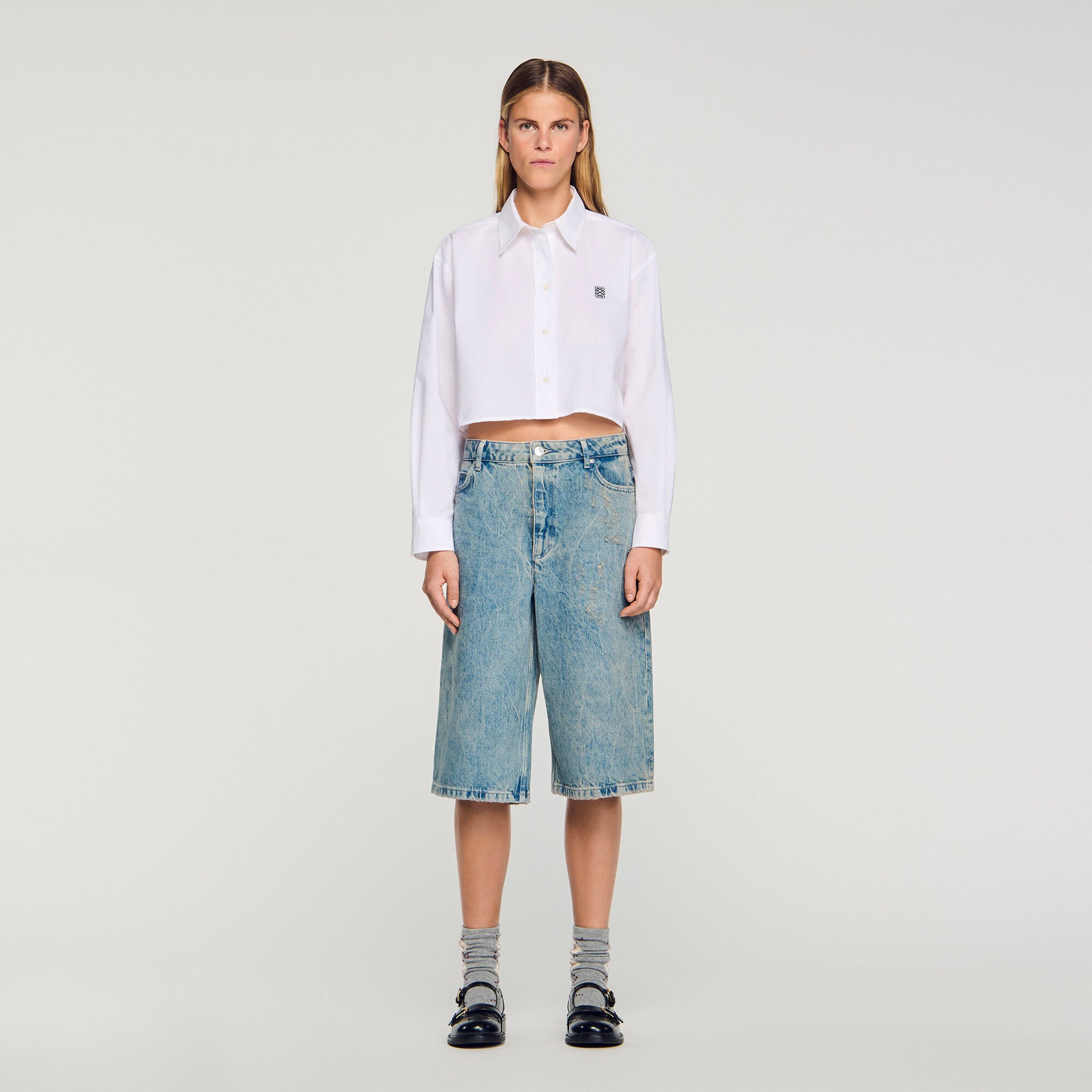 Bermudashorts im verwaschenen Look