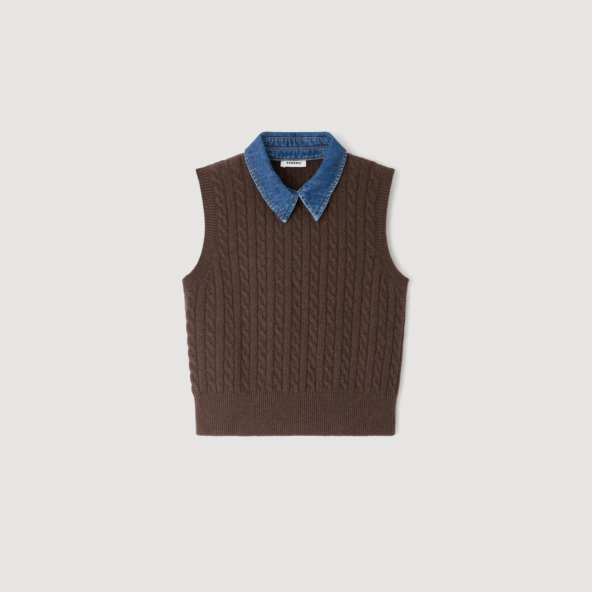 Strickpullover mit Denim