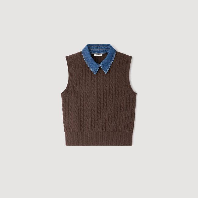 Strickpullover mit Denim