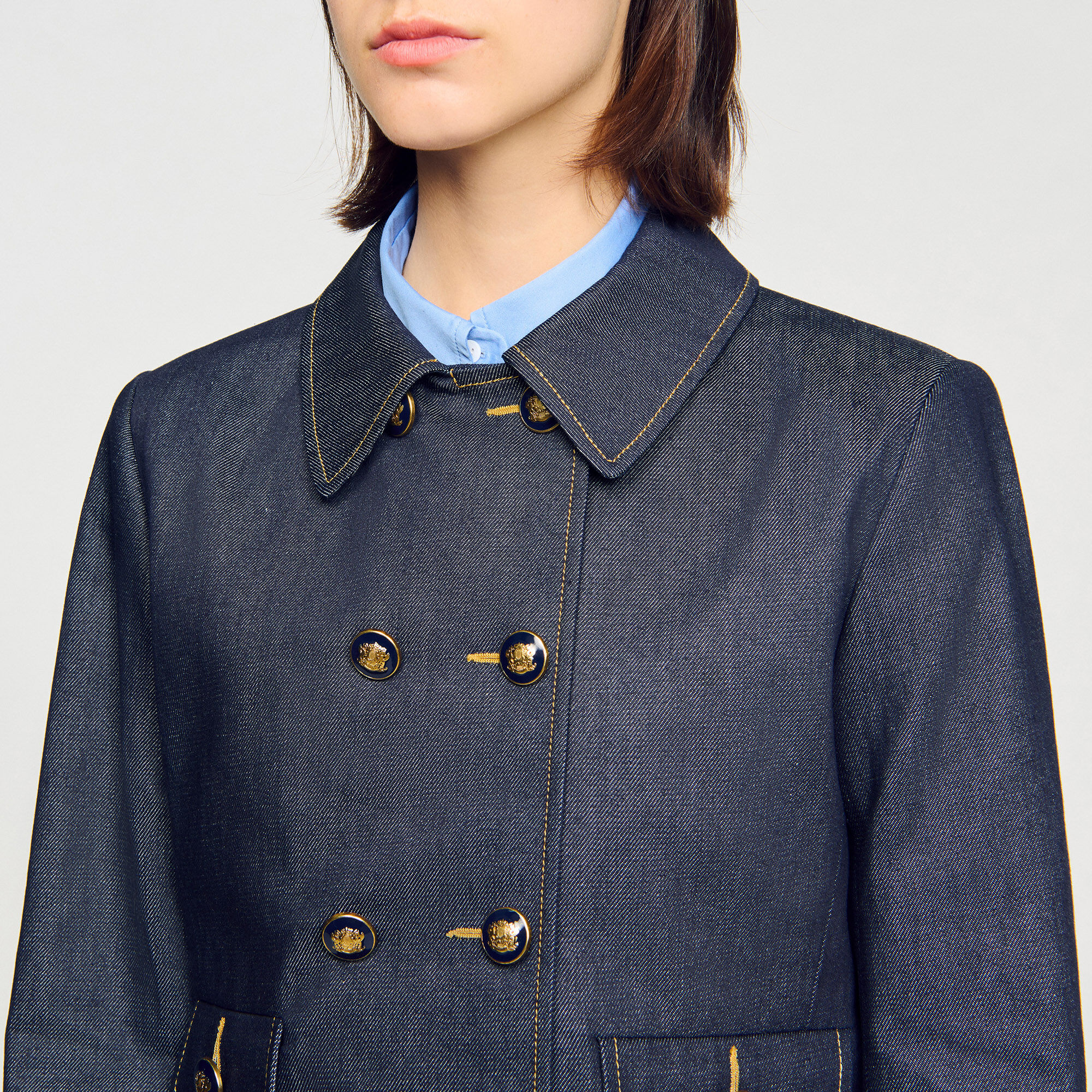 Taillierter Blazer aus Denim