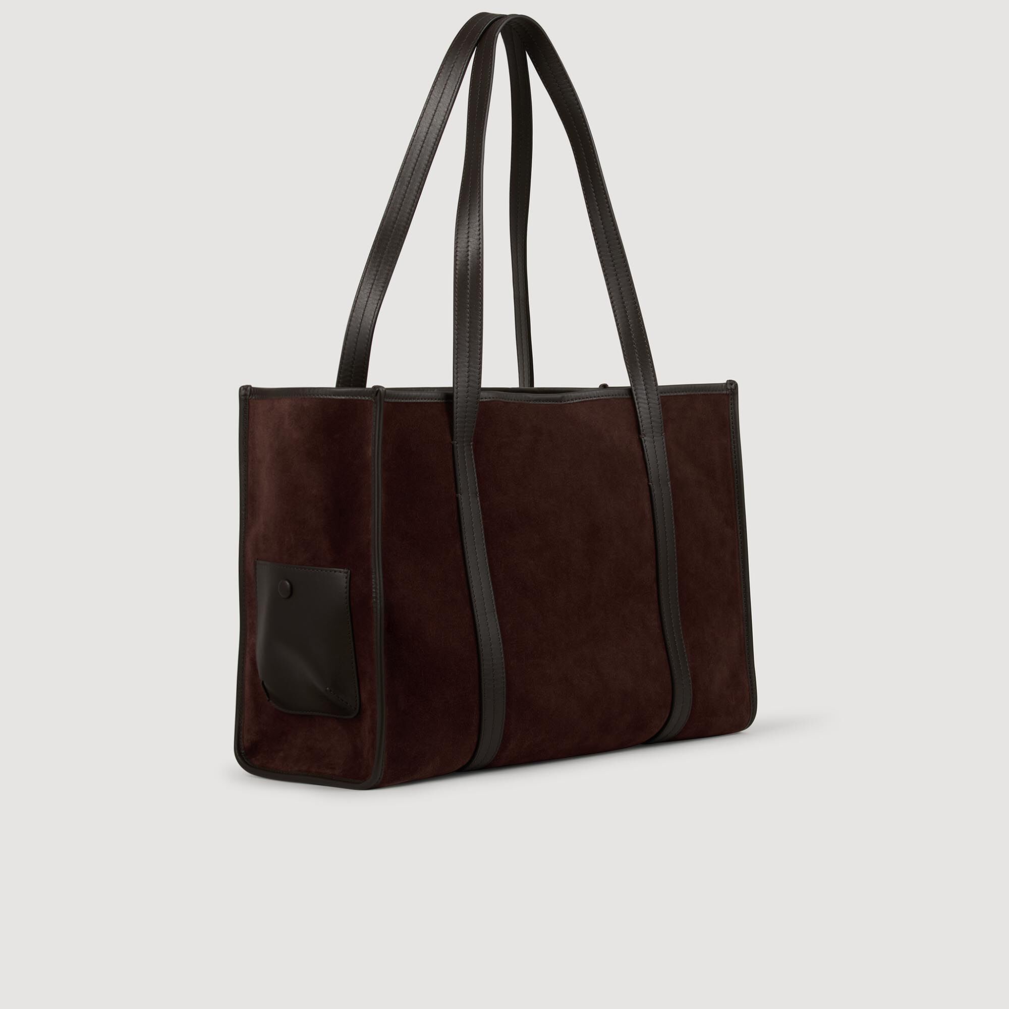 Shopper-Tasche aus Veloursleder