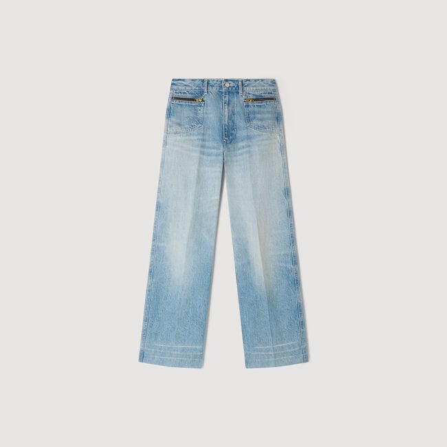 Gerade Jeans aus verwaschenem Denim