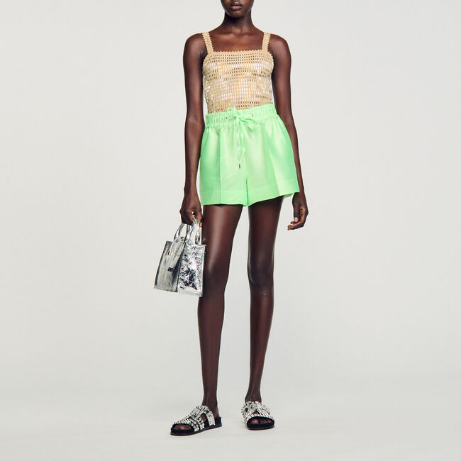 Weite Shorts aus Satin