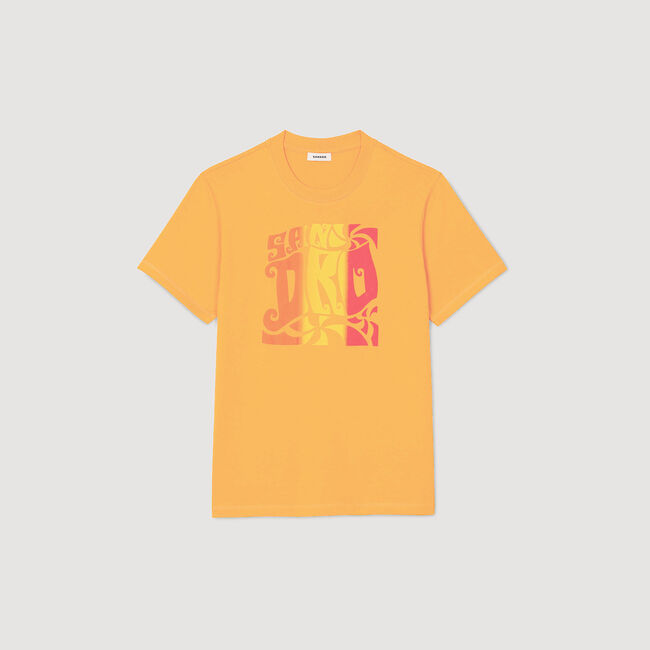 Baumwoll-T-Shirt mit Wellenmuster