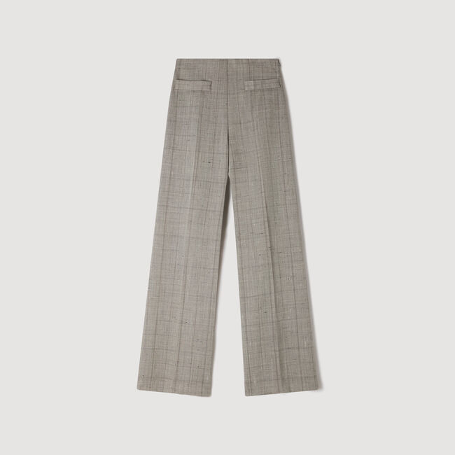 Weite karierte Wollhose