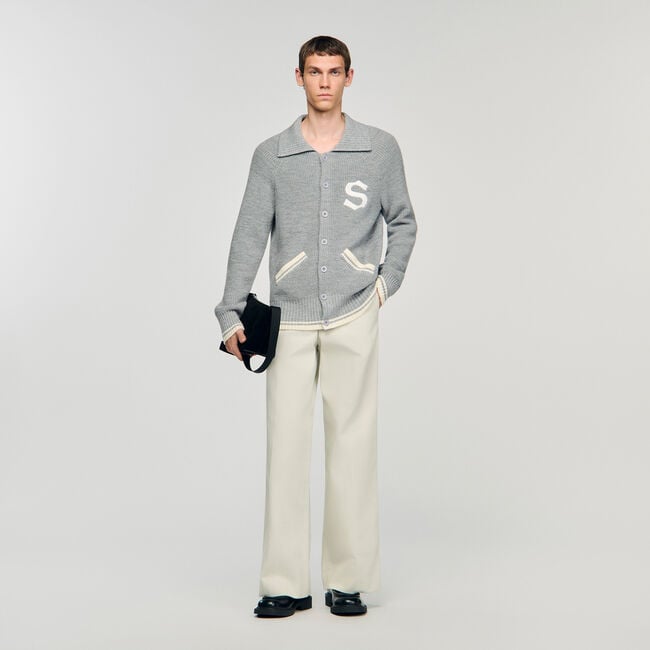 Wollcardigan mit Patch S