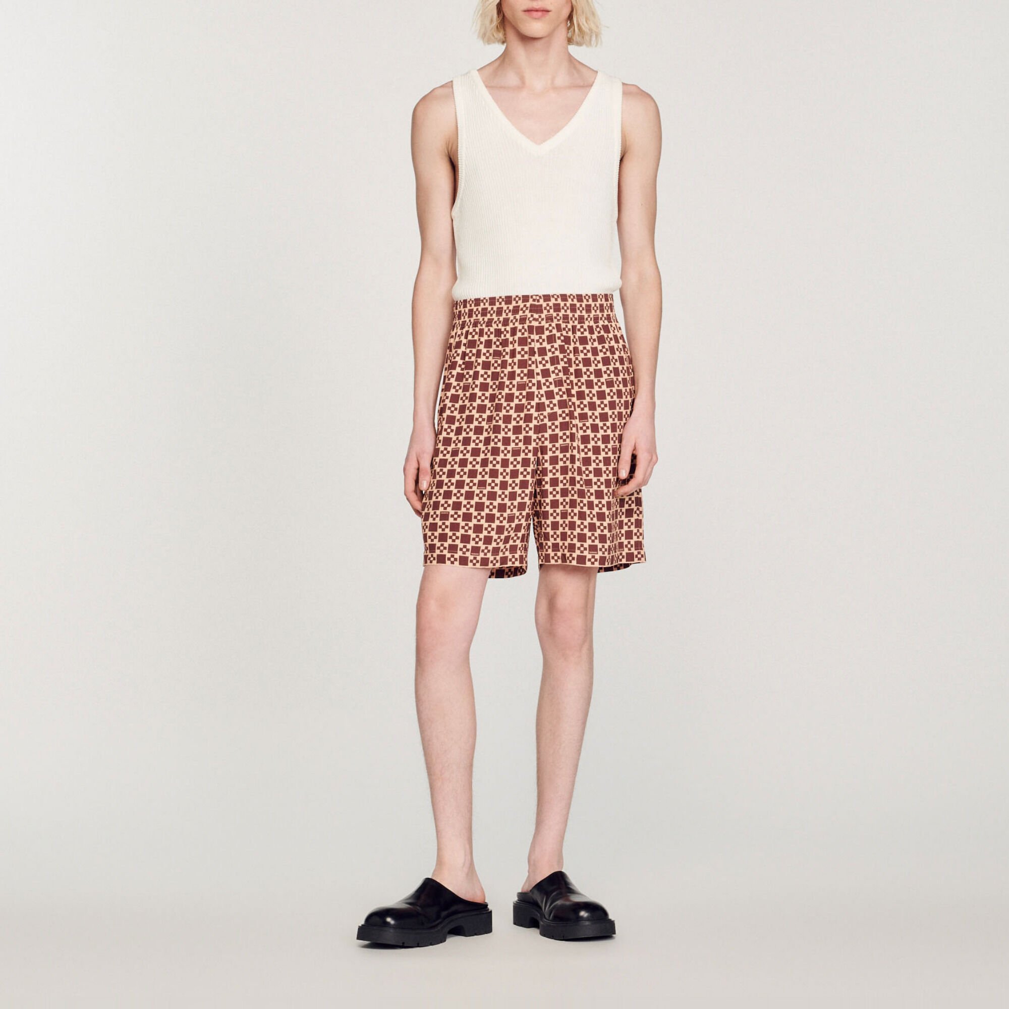 Shorts mit Square-Cross-Print