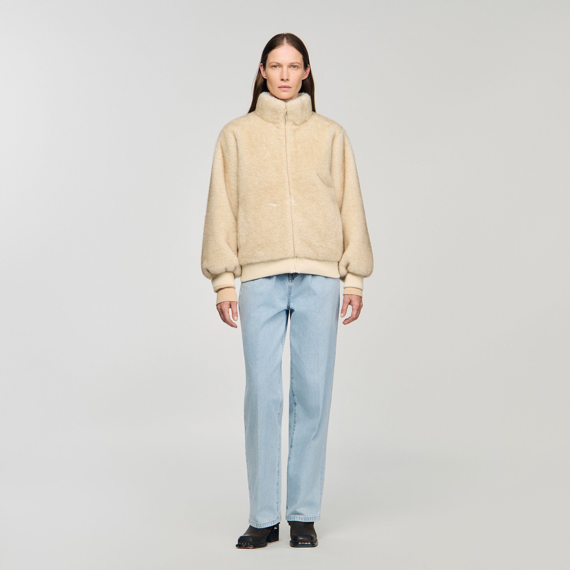 Jacke aus Fellimitat