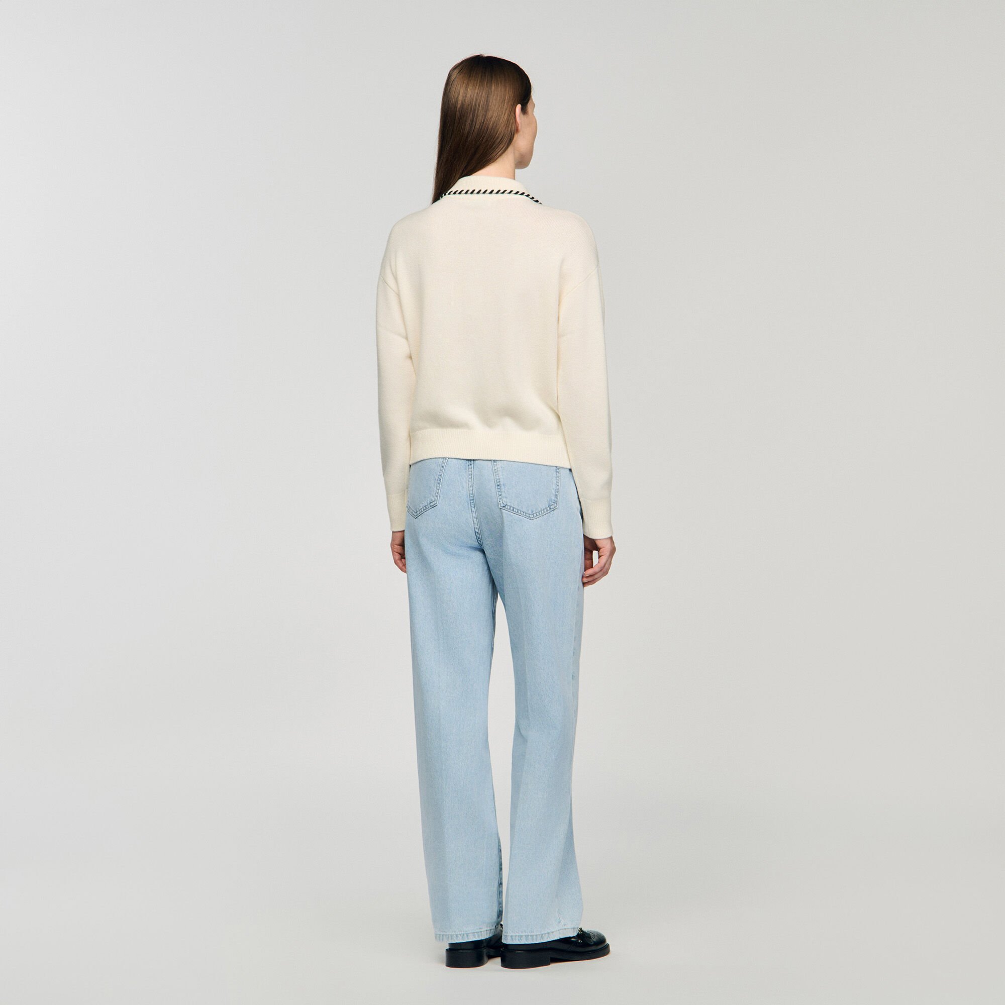 Pullover mit Kontrast-Polokragen