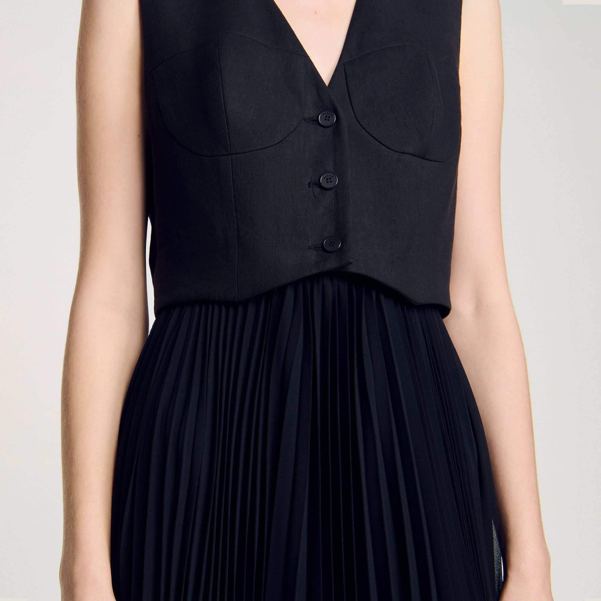 Langes Plisseekleid
