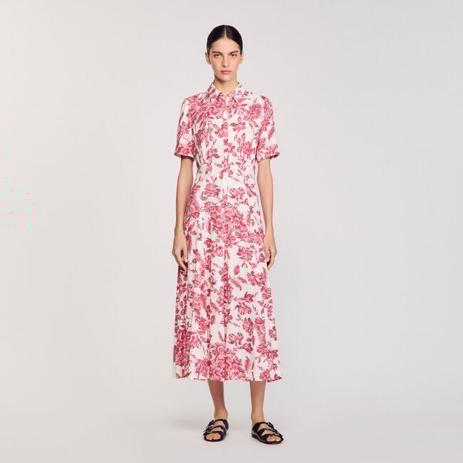 Langes Hemdkleid mit Blumenprint
