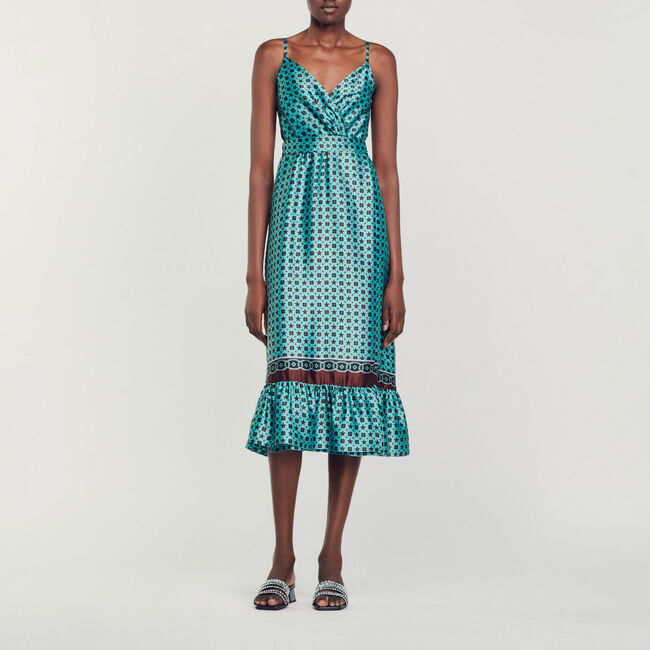 Midikleid aus Satin mit Print