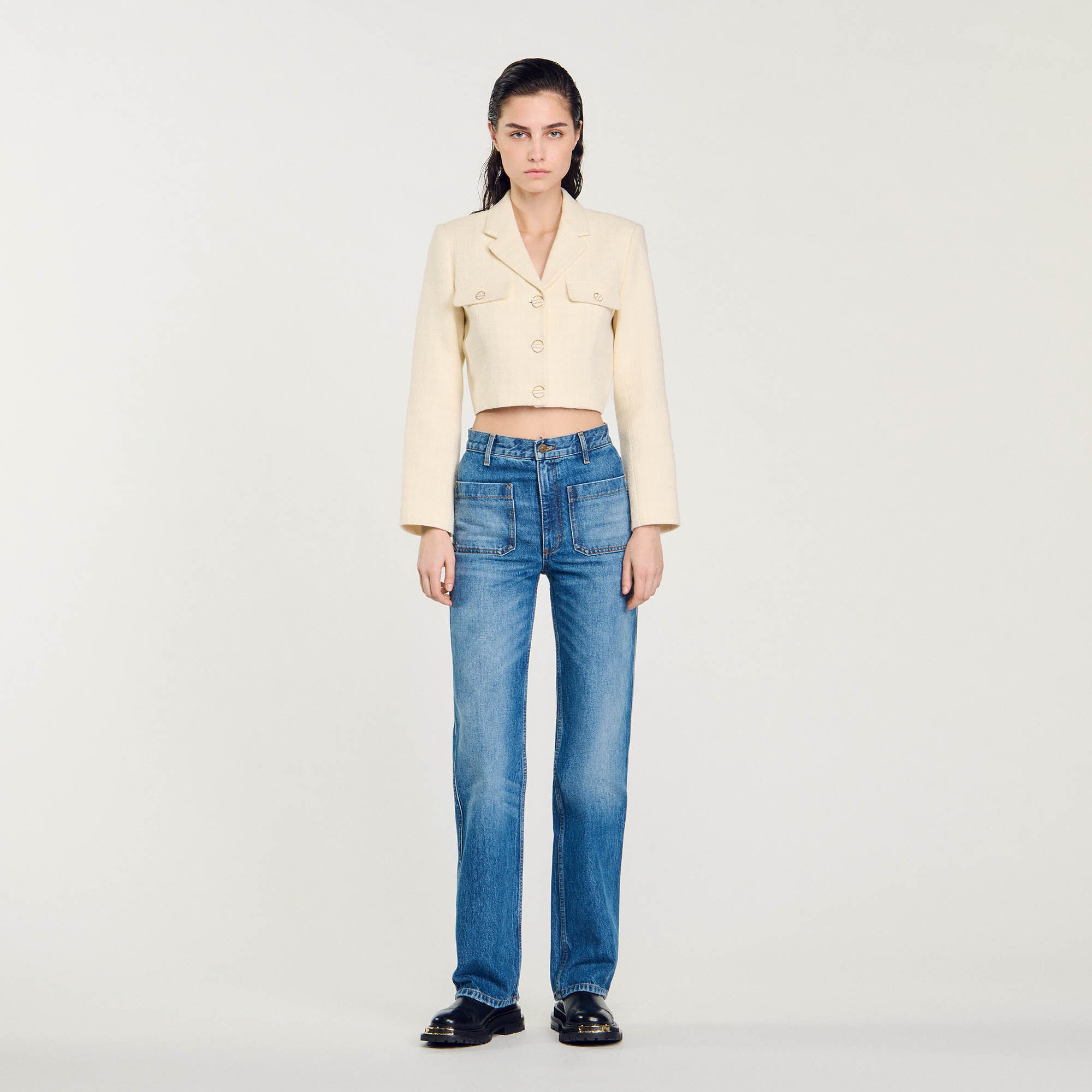 Verwaschene Flared Jeans