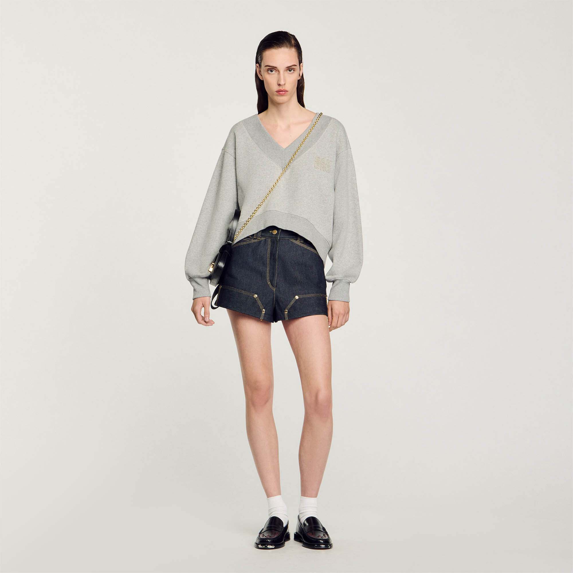 Pullover mit V Ausschnitt fur Damen Sandro Paris