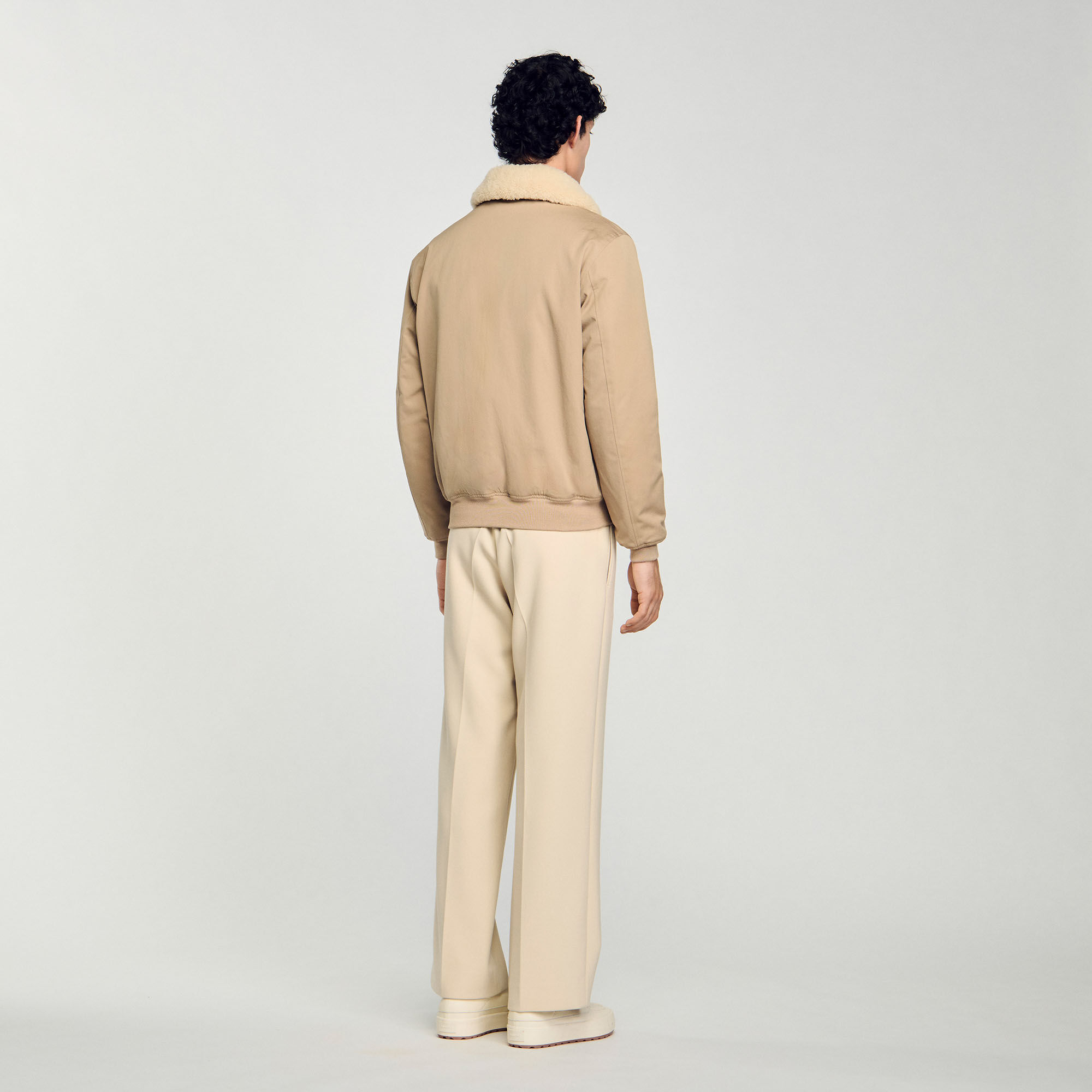 Fliegerjacke mit Schaffellkragen