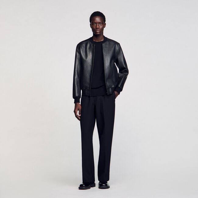 Jacke aus genarbtem Leder