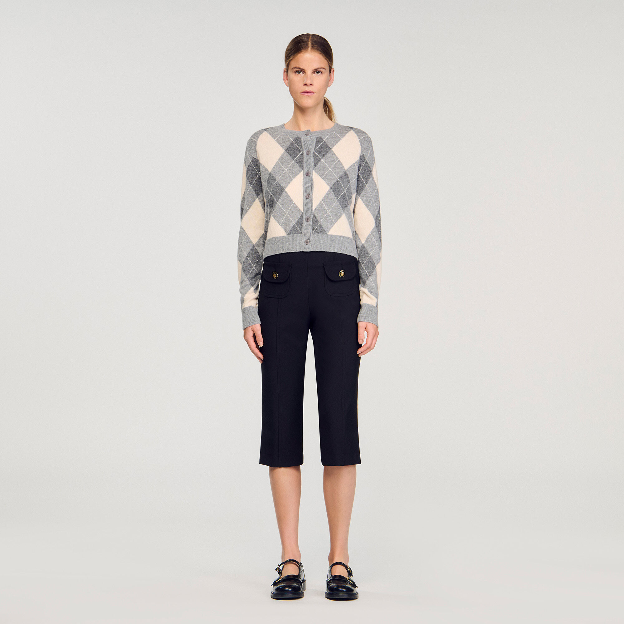 Cardigan mit Rautenmuster