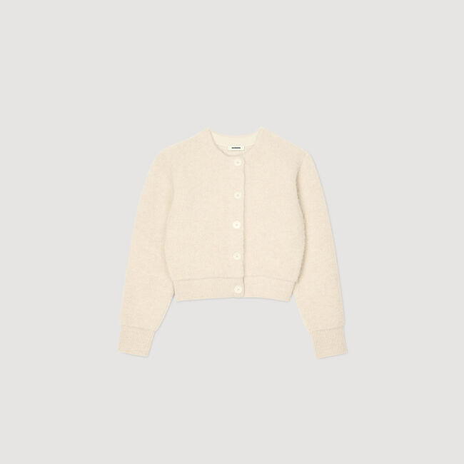 Kurzer Cardigan aus flauschigem Strick