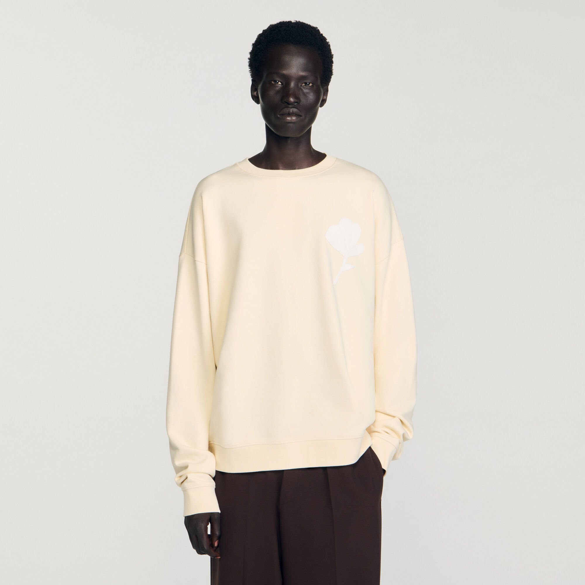 Sweatshirt mit Blumen-Patch