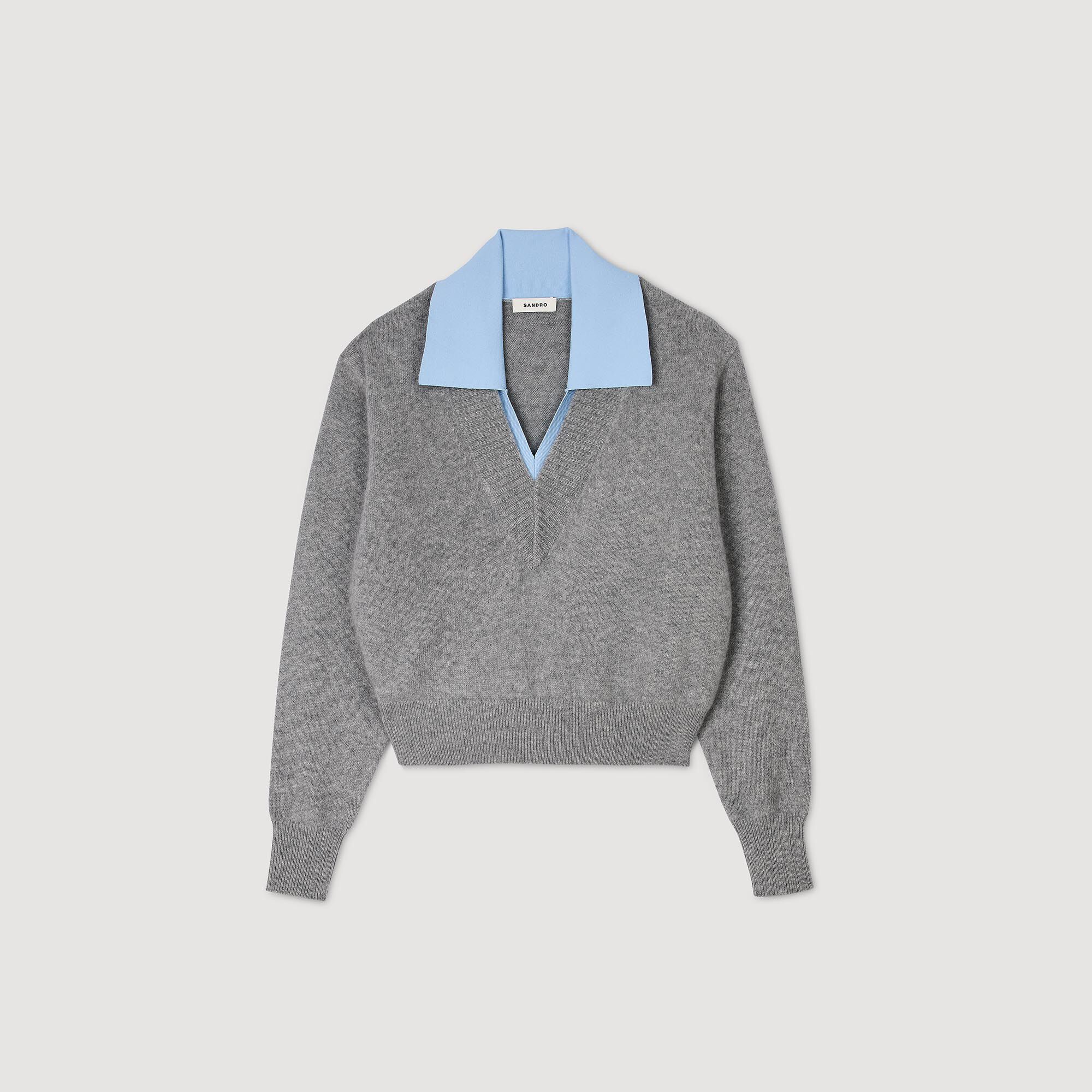 Pullover mit doppeltem Kragen