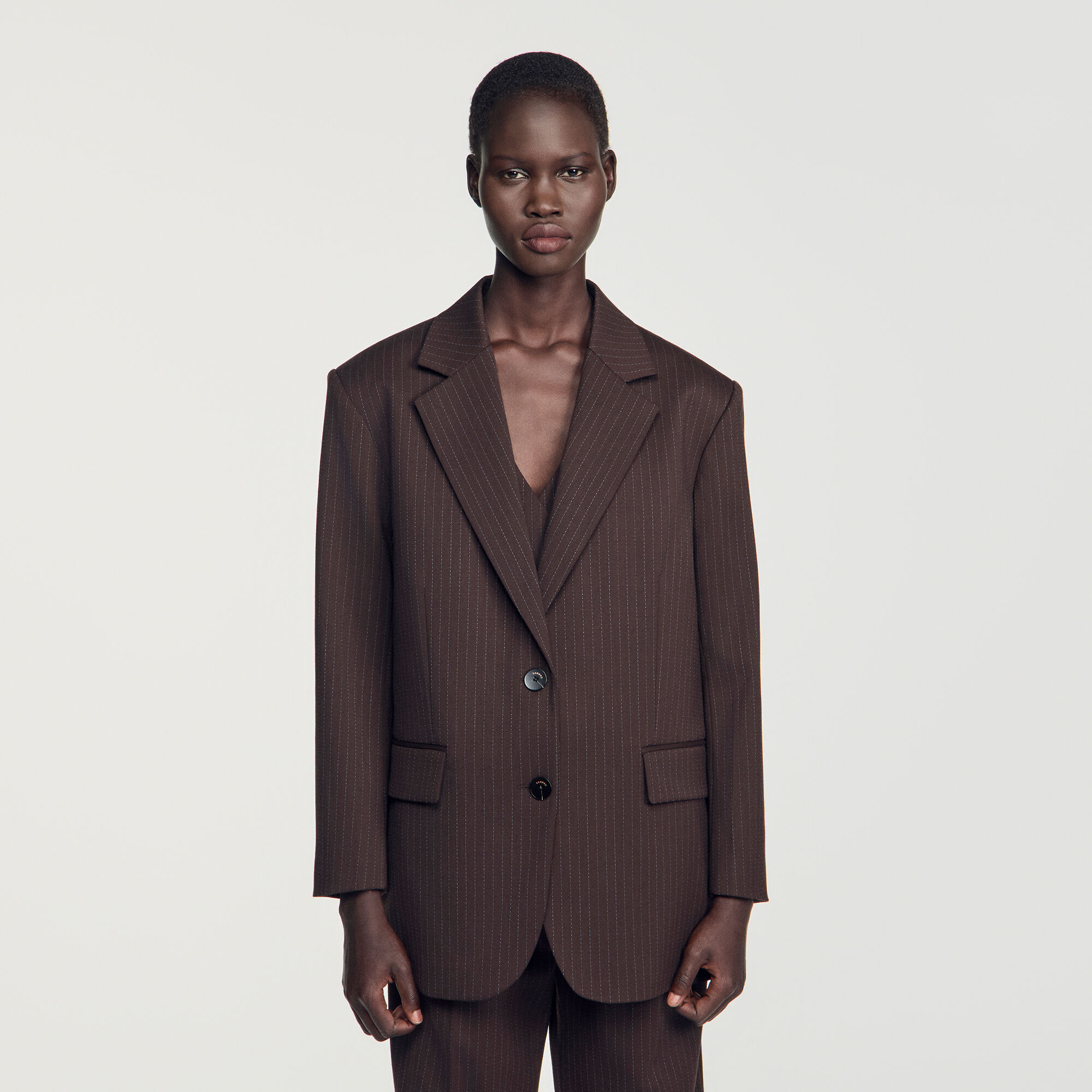 Gestreifter taillierter Blazer